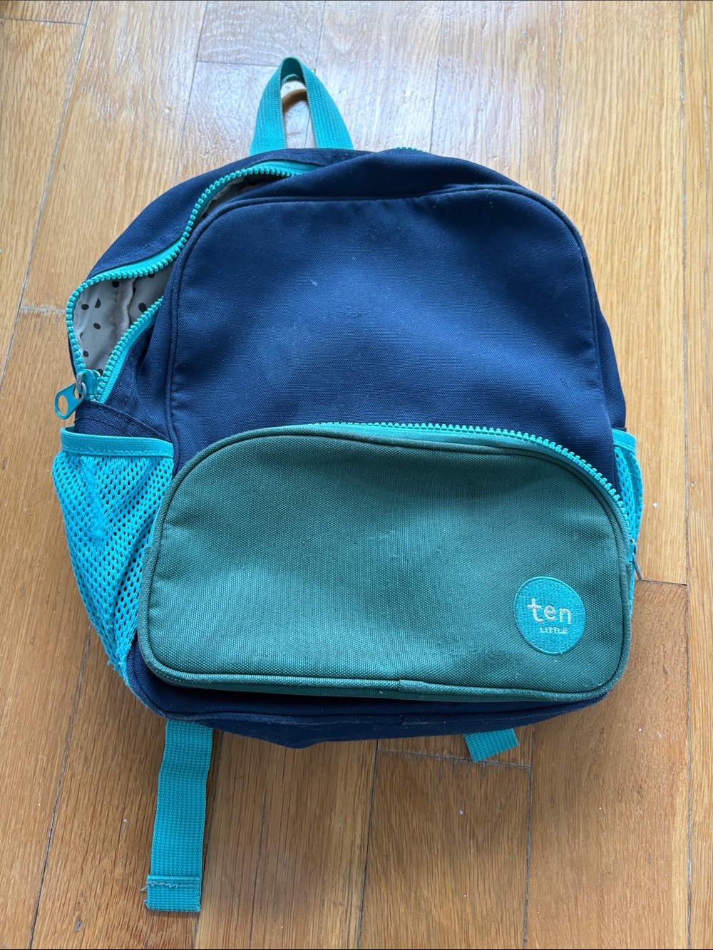 Ten Little Kids Navy and Teal School Backpack